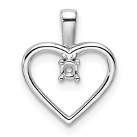 14k White Gold Heart Pendant .05ct. Mounting-PM4816-005-W
