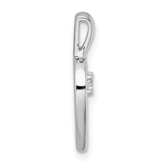 14k White Gold AA .05ct. Diamond Heart Pendant-PM4816-005-WA