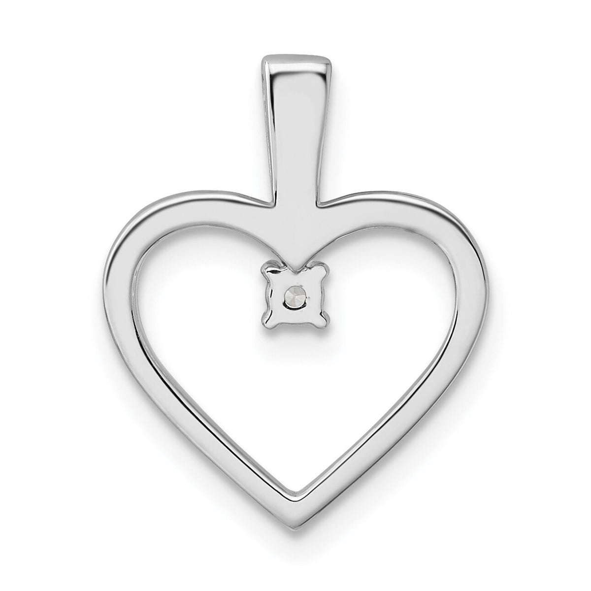 14k White Gold AA .05ct. Diamond Heart Pendant-PM4816-005-WA