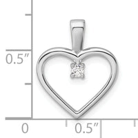 14k White Gold AA .05ct. Diamond Heart Pendant-PM4816-005-WA