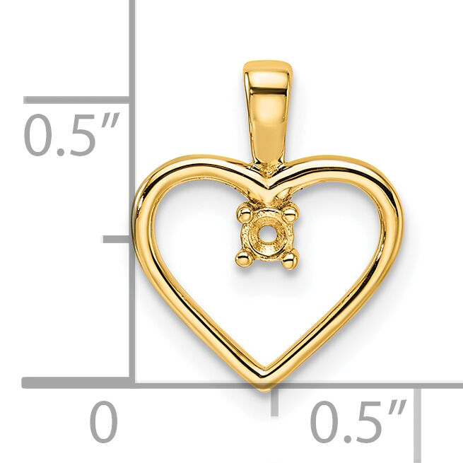 14k Heart Pendant .05ct. Mounting-PM4816-005-Y