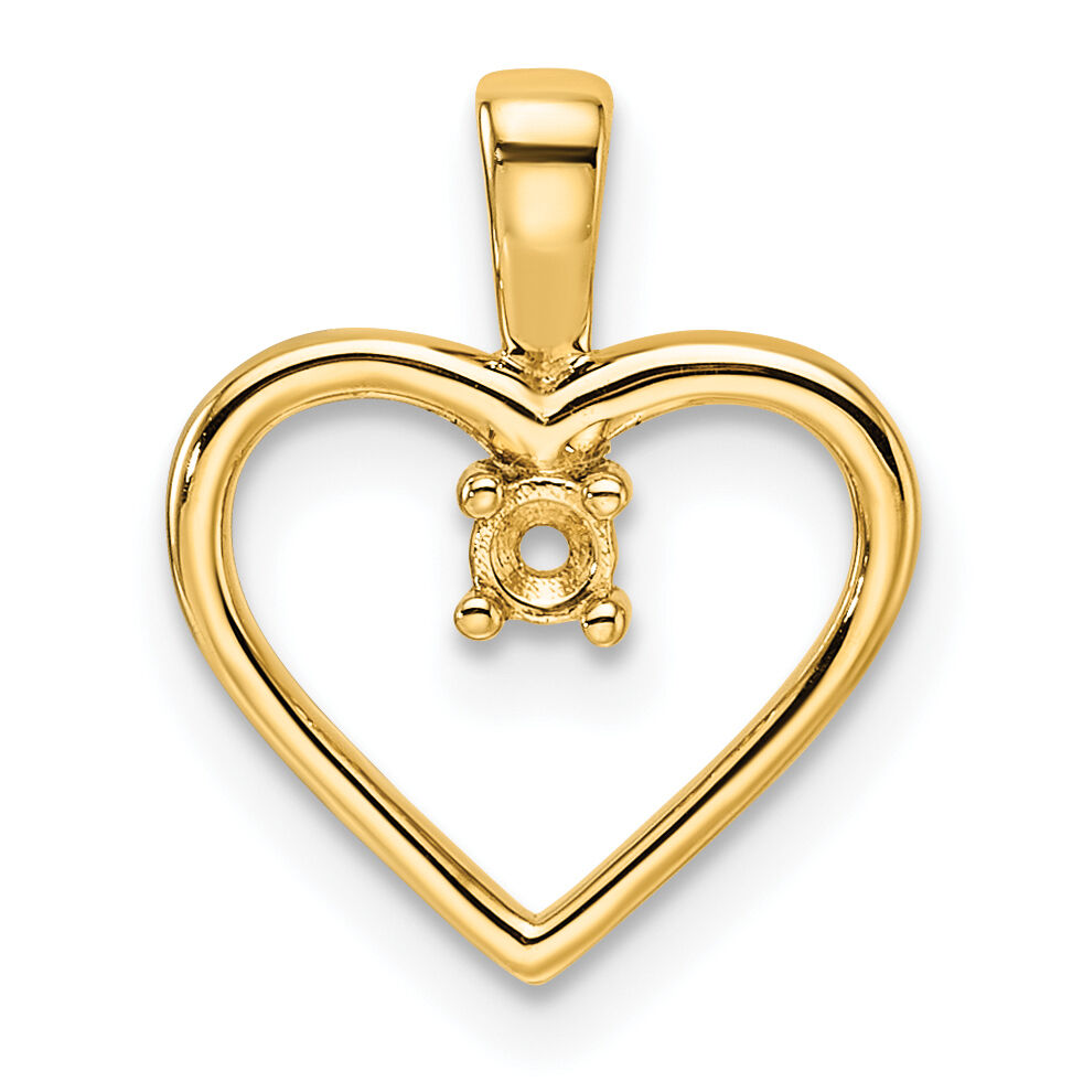 14k Heart Pendant .05ct. Mounting-PM4816-005-Y