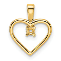 14k Heart Pendant .05ct. Mounting-PM4816-005-Y