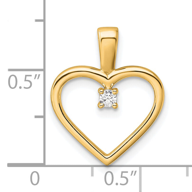 14K AA .05ct. Diamond Heart Pendant-PM4816-005-YA