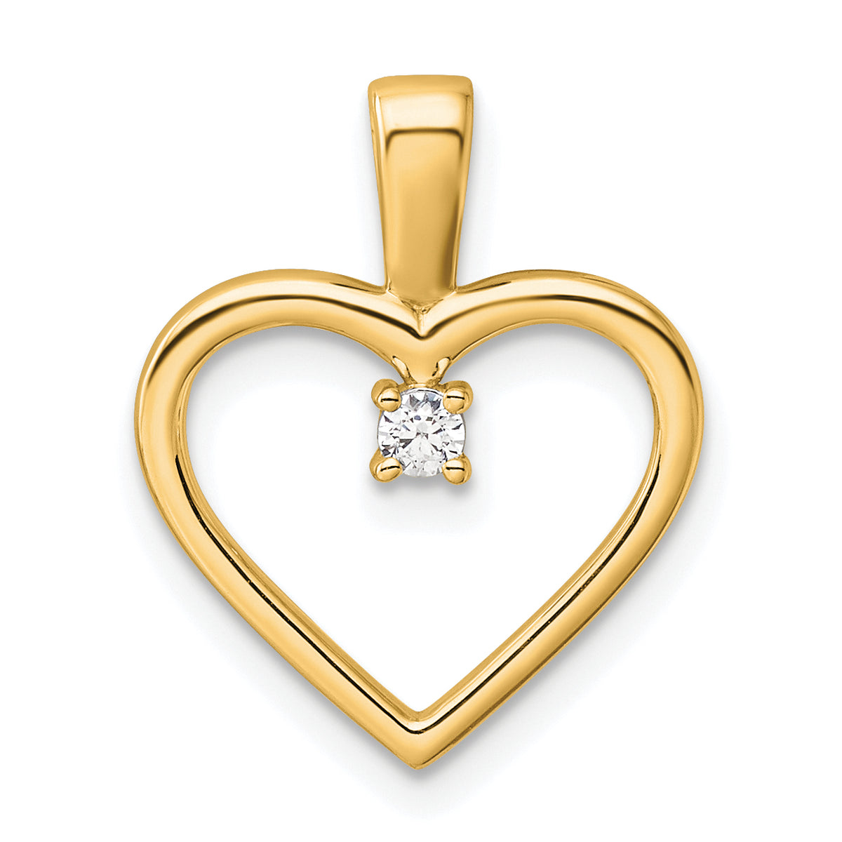 14K AA .05ct. Diamond Heart Pendant-PM4816-005-YA