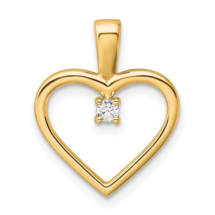 14K AA .05ct. Diamond Heart Pendant-PM4816-005-YA