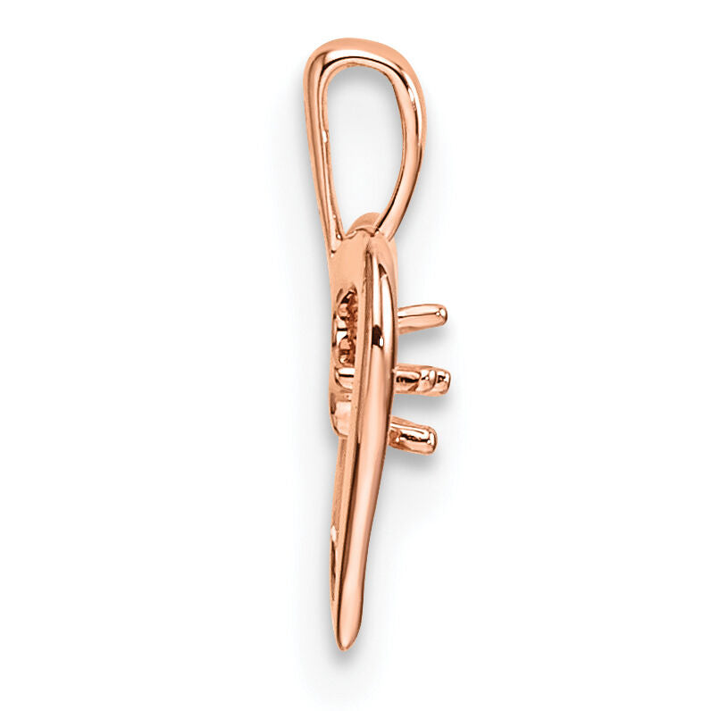 14k Rose Gold Heart Pendant Mounting-PM4817-002-R