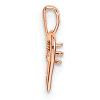 14k Rose Gold Heart Pendant Mounting-PM4817-002-R