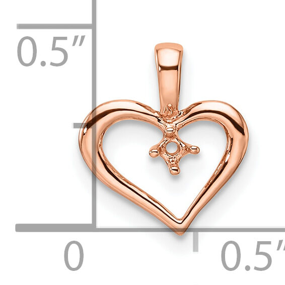 14k Rose Gold Heart Pendant Mounting-PM4817-002-R