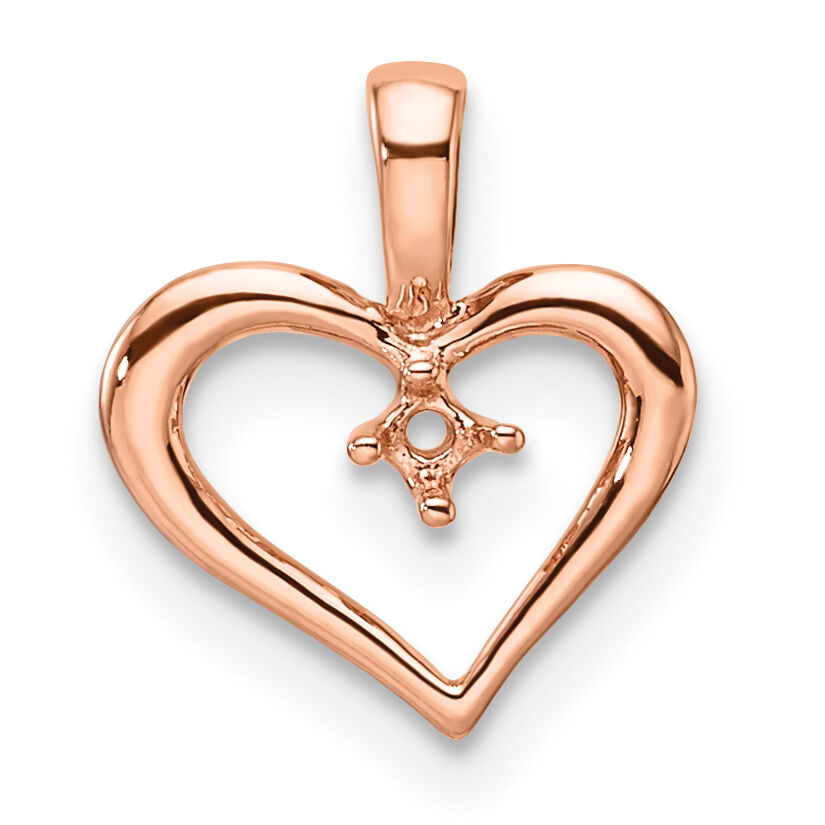 14k Rose Gold Heart Pendant Mounting-PM4817-002-R