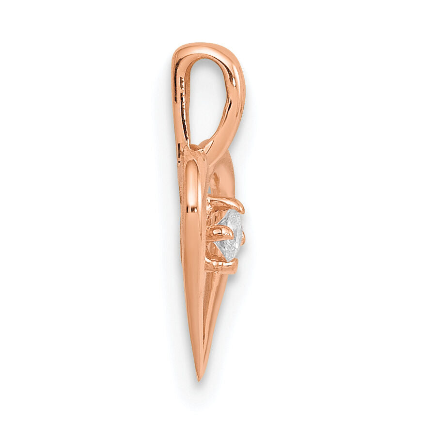 14k Rose Gold AA .02ct. Diamond Heart Pendant-PM4817-002-RA