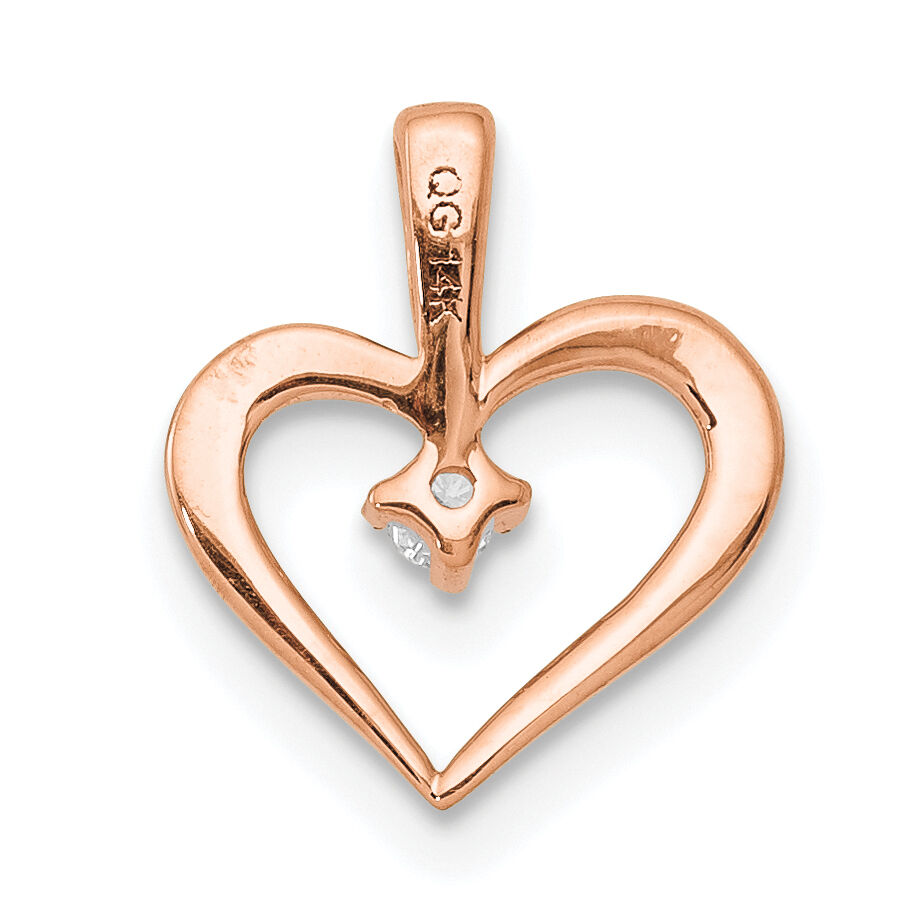 14k Rose Gold AA .02ct. Diamond Heart Pendant-PM4817-002-RA