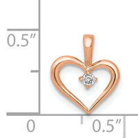 14k Rose Gold AA .02ct. Diamond Heart Pendant-PM4817-002-RA