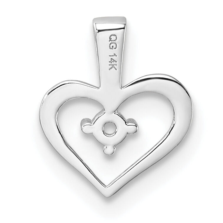 14k White Gold Heart Pendant Mounting-PM4817-002-W