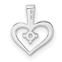 14k White Gold Heart Pendant Mounting-PM4817-002-W