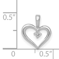 14k White Gold AA .02ct. Diamond Heart Pendant-PM4817-002-WA