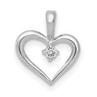 14k White Gold AA .02ct. Diamond Heart Pendant-PM4817-002-WA