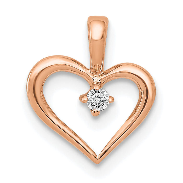 14k Rose Gold Heart Pendant .05ct. Mounting-PM4817-005-R