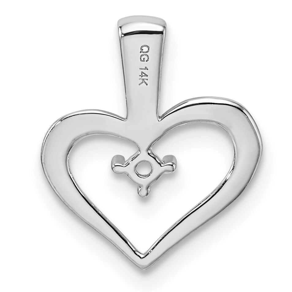 14k White Gold Heart Pendant .05ct. Mounting-PM4817-005-W