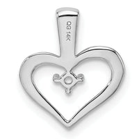 14k White Gold Heart Pendant .05ct. Mounting-PM4817-005-W
