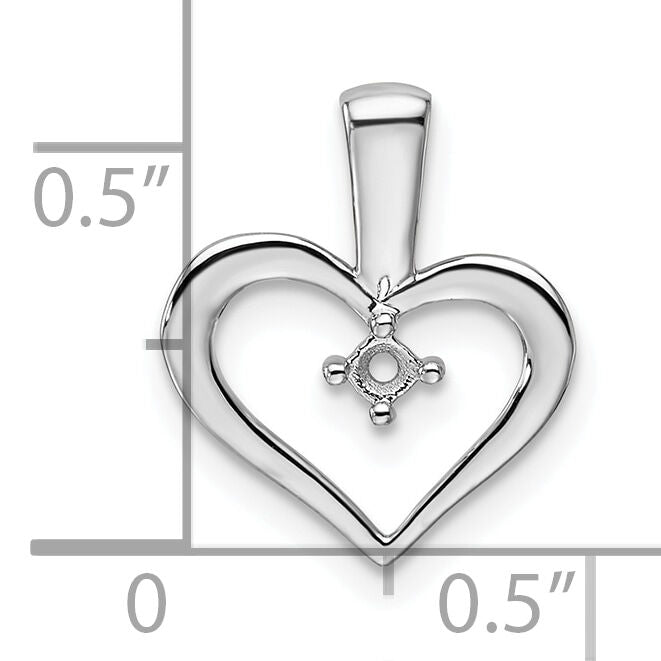 14k White Gold Heart Pendant .05ct. Mounting-PM4817-005-W