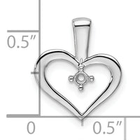 14k White Gold Heart Pendant .05ct. Mounting-PM4817-005-W