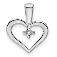 14k White Gold Heart Pendant .05ct. Mounting-PM4817-005-W