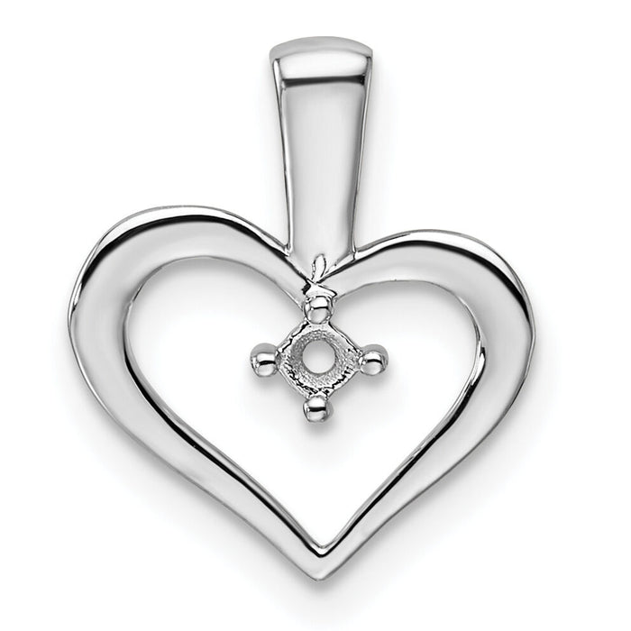 14k White Gold Heart Pendant .05ct. Mounting-PM4817-005-W