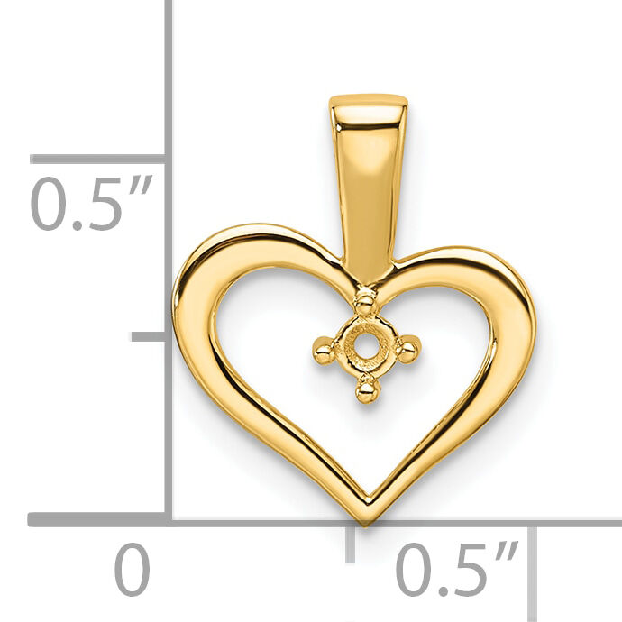 14k Heart Pendant .05ct. Mounting-PM4817-005-Y