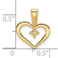 14k Heart Pendant .05ct. Mounting-PM4817-005-Y