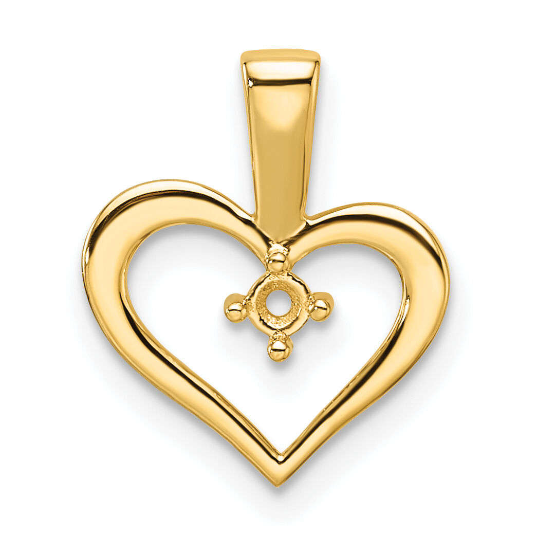14k Heart Pendant .05ct. Mounting-PM4817-005-Y