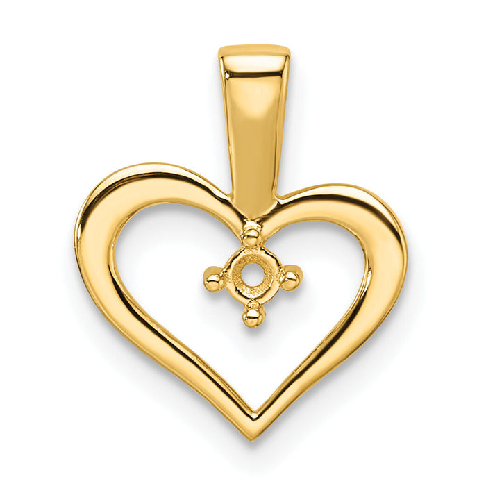 14k Heart Pendant .05ct. Mounting-PM4817-005-Y