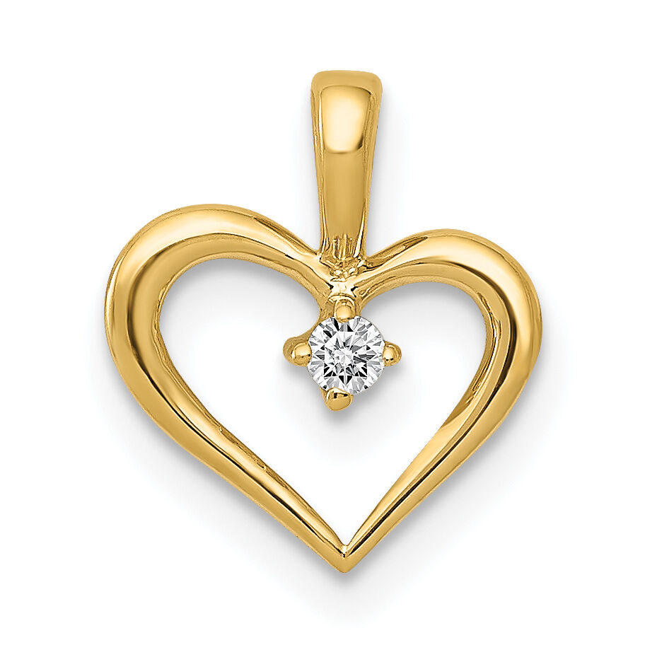 14K AA .05ct. Diamond Heart Pendant-PM4817-005-YA