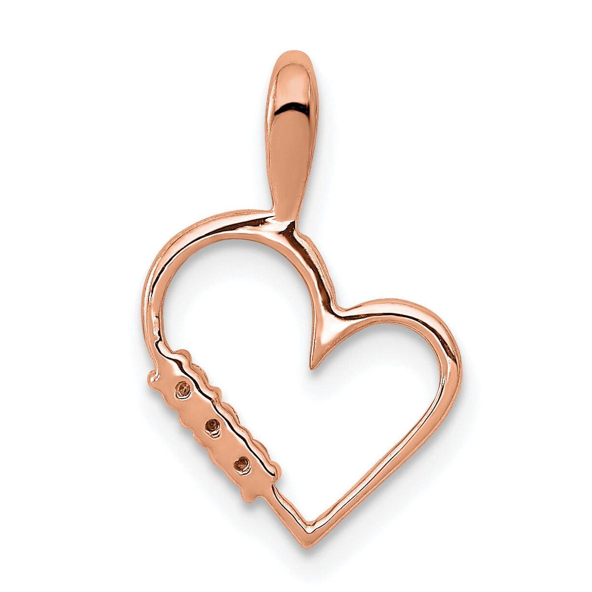 14k Rose Gold AA 1/20ct. Diamond Heart Pendant-PM4818-005-RA