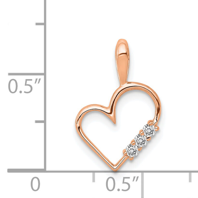14k Rose Gold AA 1/20ct. Diamond Heart Pendant-PM4818-005-RA