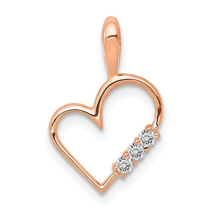14k Rose Gold AA 1/20ct. Diamond Heart Pendant-PM4818-005-RA