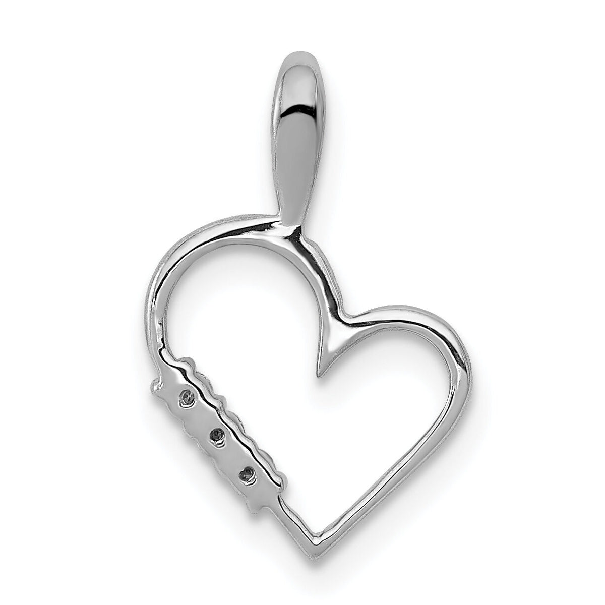 14k White Gold AA 1/20ct. Diamond Heart Pendant-PM4818-005-WA