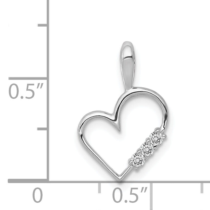 14k White Gold AA 1/20ct. Diamond Heart Pendant-PM4818-005-WA