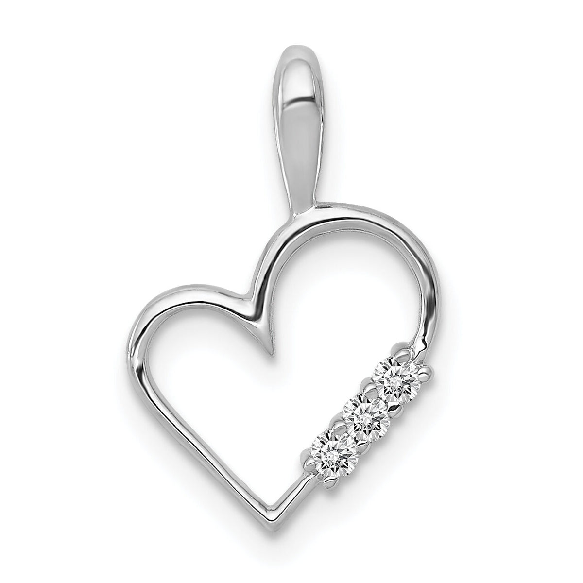 14k White Gold AA 1/20ct. Diamond Heart Pendant-PM4818-005-WA