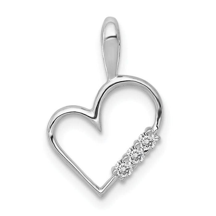 14k White Gold AA 1/20ct. Diamond Heart Pendant-PM4818-005-WA