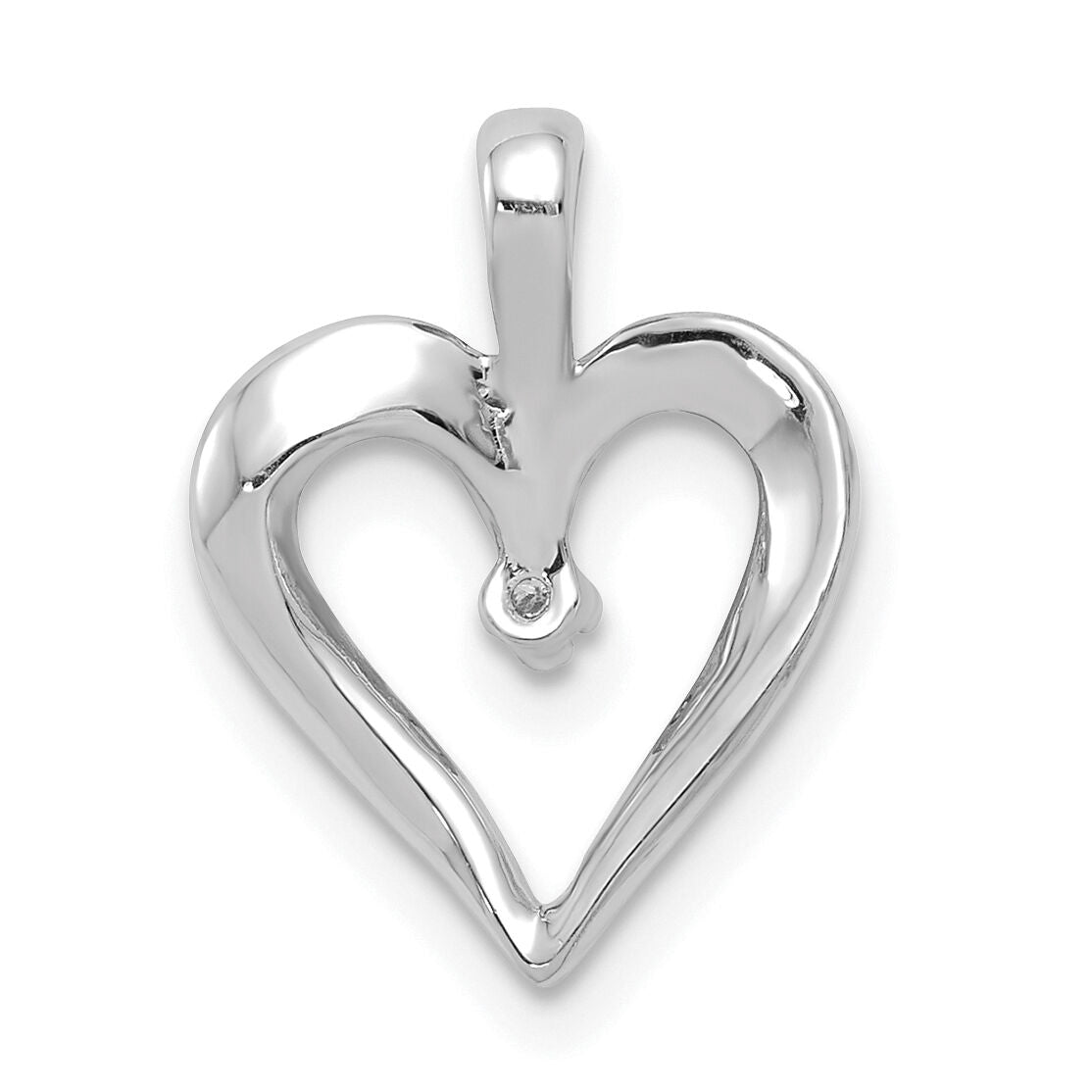 14k White Gold AA .01ct. Diamond Heart-PM4819-001-WA