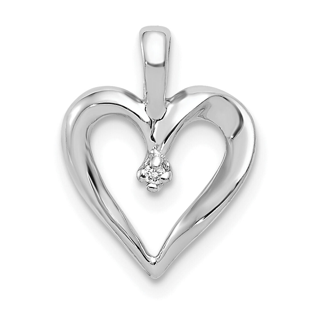 14k White Gold AA .01ct. Diamond Heart-PM4819-001-WA