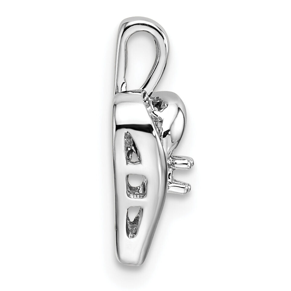 14k White Gold Heart Pendant Mounting-PM4820-002-W