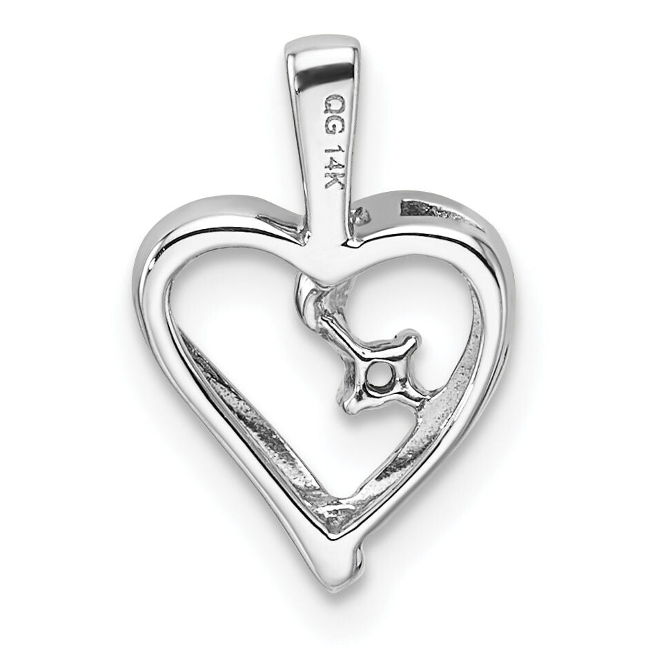 14k White Gold Heart Pendant Mounting-PM4820-002-W