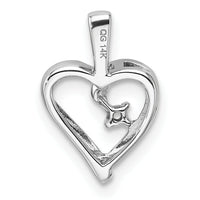 14k White Gold Heart Pendant Mounting-PM4820-002-W