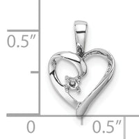 14k White Gold Heart Pendant Mounting-PM4820-002-W