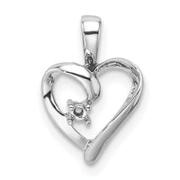 14k White Gold Heart Pendant Mounting-PM4820-002-W