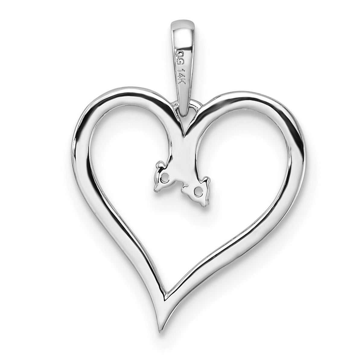 14k White Gold Heart Pendant Mounting-PM4821-002-W