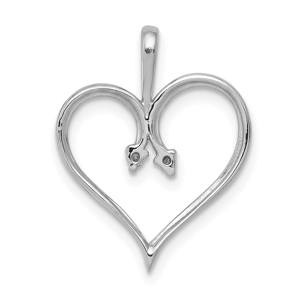 14k White Gold AA .02ct. Diamond Heart Pendant-PM4821-002-WA