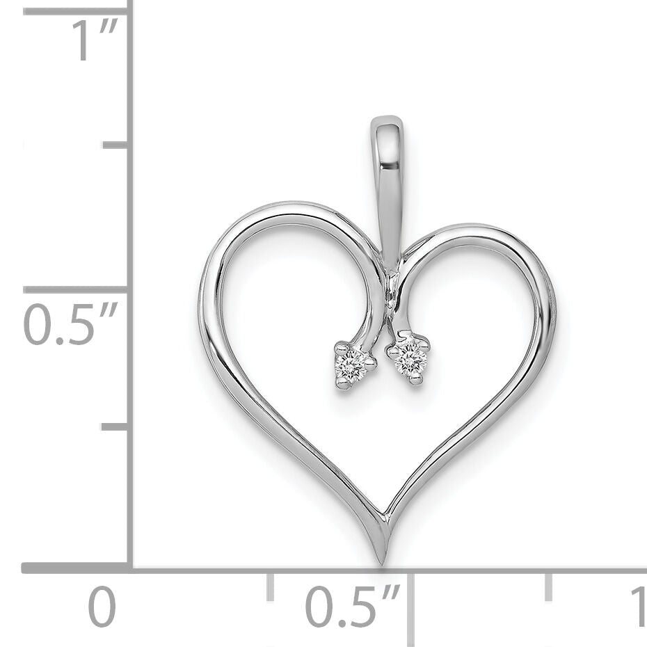 14k White Gold AA .02ct. Diamond Heart Pendant-PM4821-002-WA